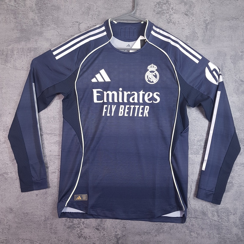 ADIDAS Real Madrid 25/26 Long Sleeve Authentic Soccer Jersey Mens 2XL Blue